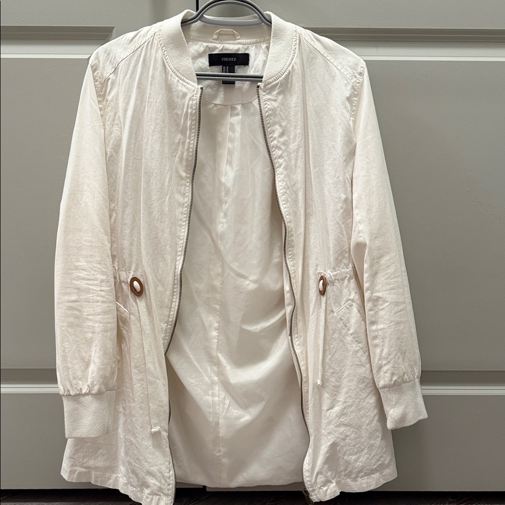 Forever 21 Women's Off-White Bomber Jacket
